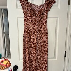 Lush Black and Pink Floral maternity Maxi Dress